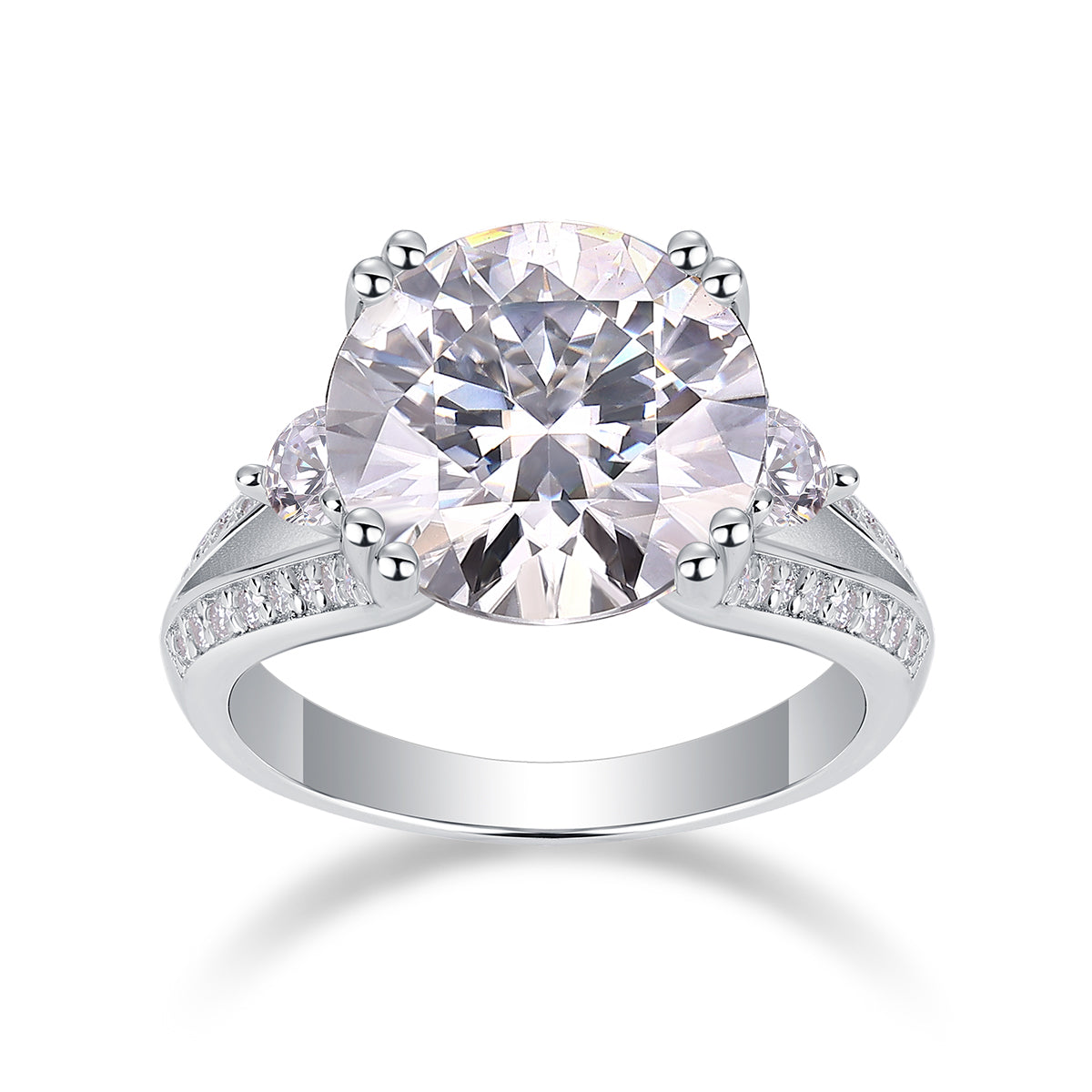 1Elegant Radiance - A Fashionable And Luxurious Jewelry Piece Set With 5-carat Moissanite S925 Sterling Silver And Platinum-plated Diamond Prohibit Tk Sales