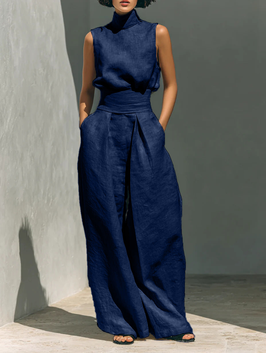 Women’s Sleeveless Two-Piece Pants Set With Tank Top