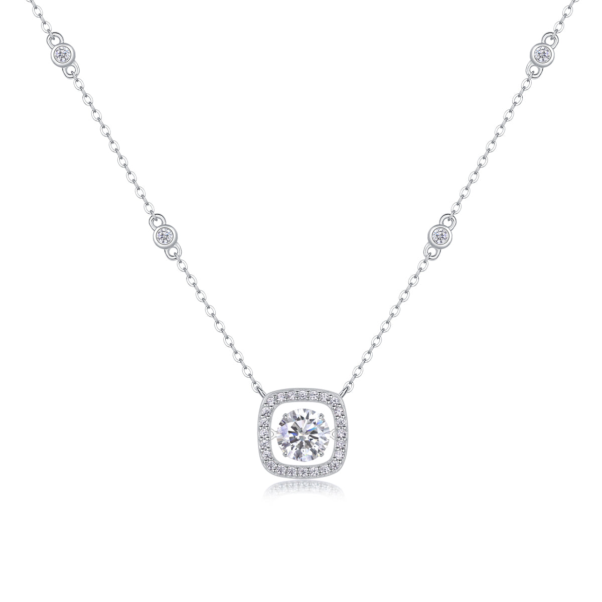 1Sweet - A Fashionable And Luxurious Diamond Jewelry Pendant Set With 1-carat Moissanite S925 Sterling Silver And Platinum Plating Prohibit Tk Sales