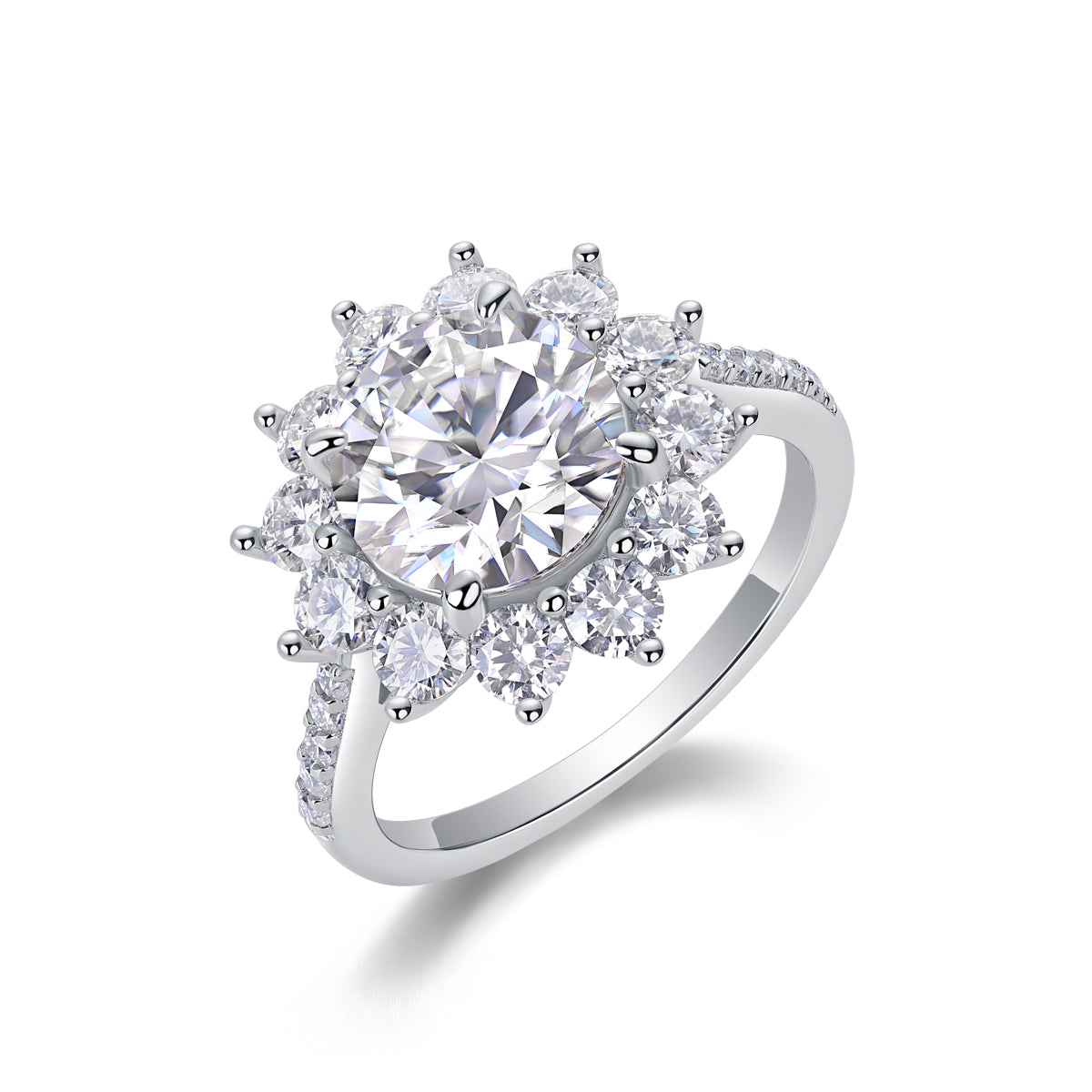 1Sunflower - A Fashionable Diamond Jewelry Piece Set With 3-carat Moissanite S925 Sterling Silver And Platinum Diamond Ring Prohibit TikTok sales